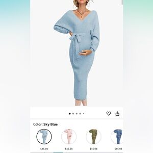 Light Blue Knit Midi Dress